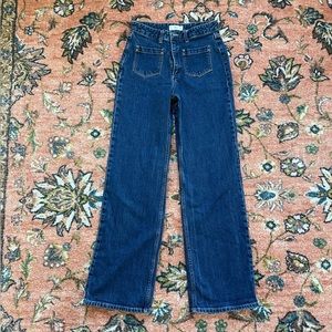 Mango mid-rise wide leg jeans